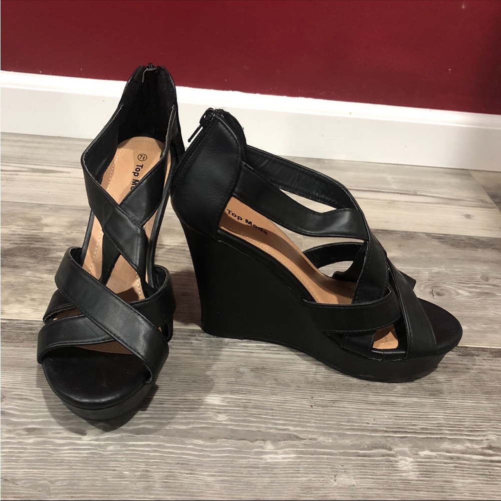 Top Moda ELLA-18 Women's Gladiator Wedge Heel Sandals
Black